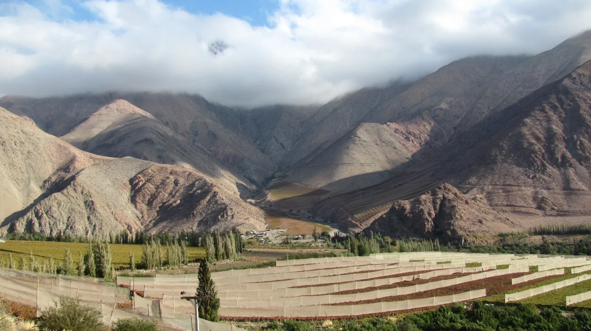Terraces and mountains in the Elqui Valley, archive photograph from 2010