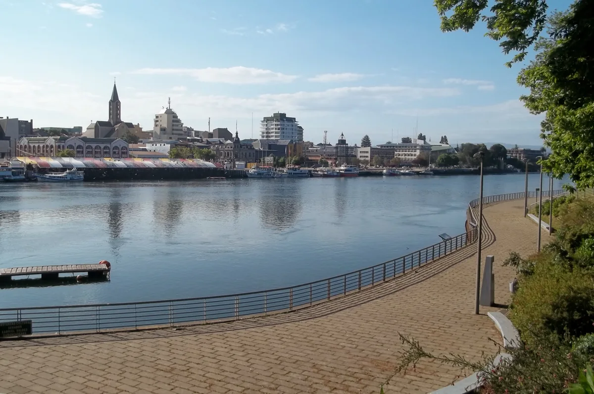 Valdivia waterfront and river, archive photograph from 2012